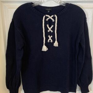 Talbots Dark Blue Nautical Sweater with Rope Detail